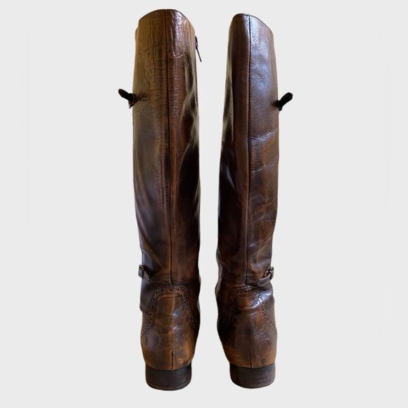 Valerie Stevens Randolph Brown Fume Leather Tall Boots Sz 6.5 Equestrian Riding - Picture 10 of 14